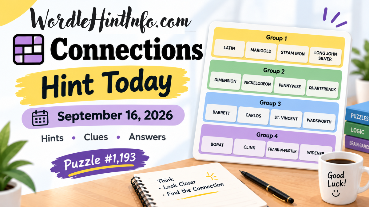 NYT Connections Hints Today September 15 2026 Solutions Answers